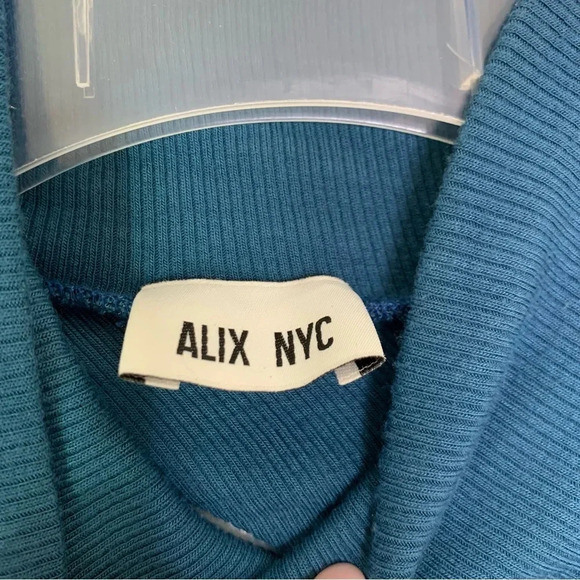 ALIX NYC Conner Ribbed Knit Cut Out Midi Dress Prussian Blue Size M NWT - Picture 8 of 12